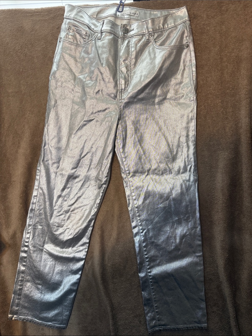 LOFT Metallic Silver women’s pants